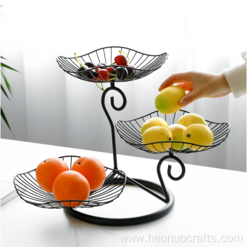 A three-tiered fruit basket